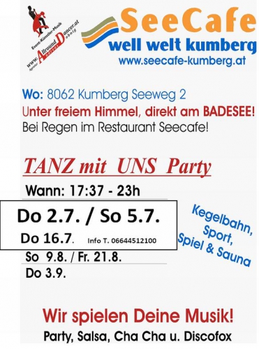 Seecafe Do 2.7. bis So 3.9.  von 1737-23h